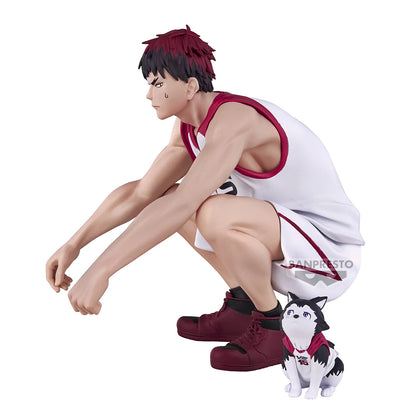Figuras BANDAI BANPRESTO Kuroko's Basketball ÚLTIMO PARTIDO | Figuras de anime de Kuroko, Kagami, Aomine, Akashi, Murasakibara, Kise y Midorima en pose informal con el cachorro Kuro Junior. Ideal para aficionados y coleccionistas.