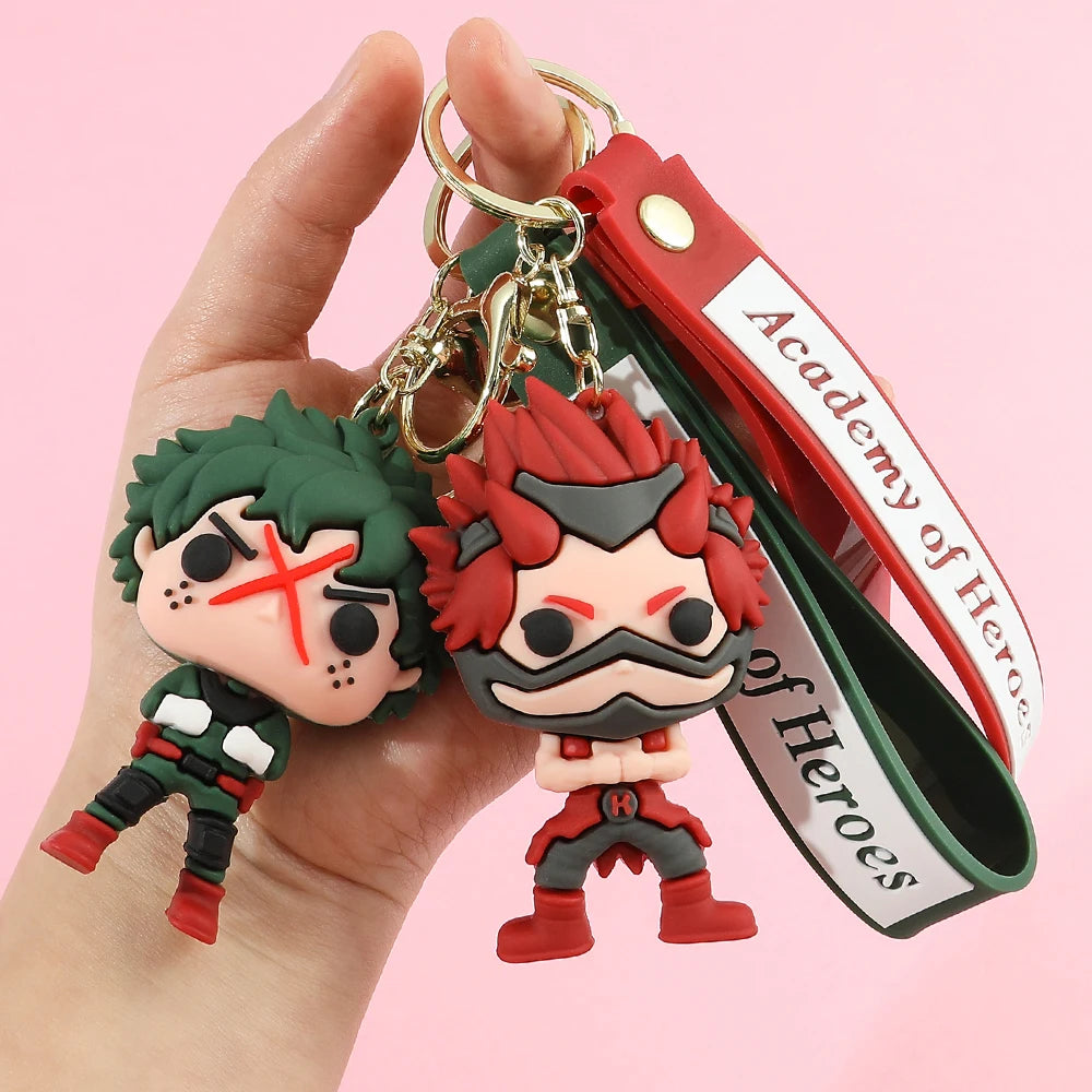 Añade un poco de estilo a tus accesorios con estos llaveros de silicona My Hero Academia. Son perfectos para personalizar tu mochila, llavero o coche. ¡Un regalo ideal para los fanáticos del anime!