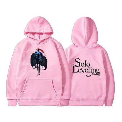 Solo Leveling Sweatshirt | Autumn fleece hoodie with Sung Jin-Woo graphic print. Oversized style, Harajuku streetwear, unisex, ideal for manga and anime fans
