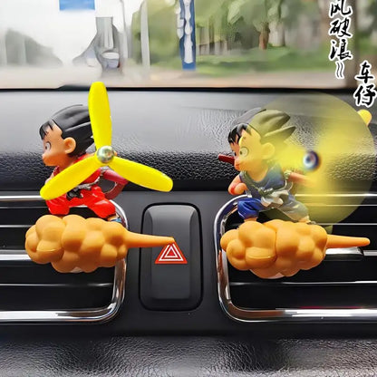 3*5.5cm Figurine Son Goku de Dragon Ball pour ventilation de voiture. Modèle sur nuage magique, une adorable décoration de voiture et un cadeau parfait pour les fans !