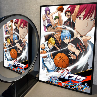 Posters Anime Kuroko No Basket | Stickers en papier blanc adhésif, parfaits pour décorer chambres, cafés ou bars avec un style kawaii. Idéal pour les fans d'anime