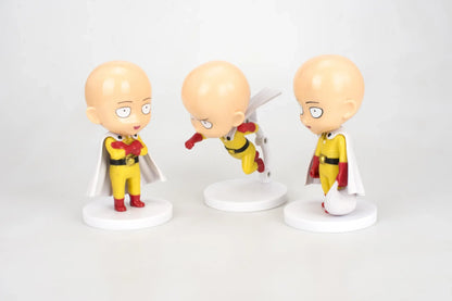 Figura One Punch Man de 10 cm | Figuras que representan a Saitama en 3 poses diferentes. Ideal para coleccionistas y fanáticos de One Punch Man. Perfecto como decoración o regalo.