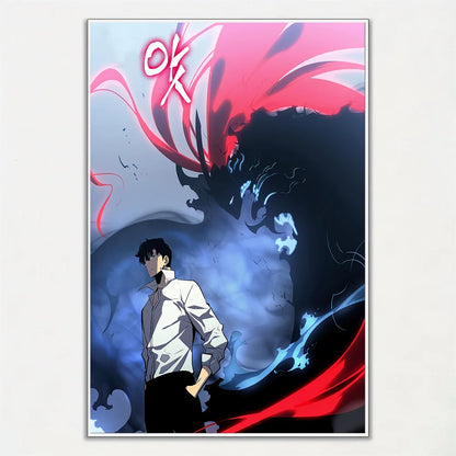 Solo Leveling Unframed Poster | Digital Art Poster for Wall Decor. Ideal for living room, bedroom, restaurant or kitchen. Perfect for anime fans and home decor lovers.