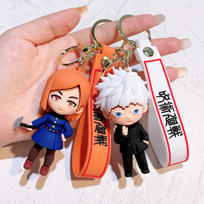 Anime Jujutsu Kaisen Cosplay keychain Gojo Itadori Fushiguro Kugisaki Sukuna Kawaii Doll Keyrings for Bag Pendant Key Holder