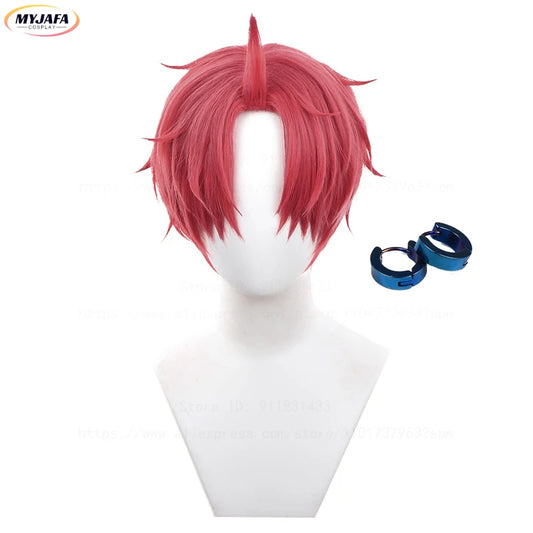 Peluca de cosplay y pendientes de Jin Enjoji (Jiji) del anime Dan Da Dan. Fabricado con fibras sintéticas resistentes al calor. Viene con un gorro de peluca. Perfecto para convenciones, fiestas de disfraces o sesiones fotográficas.