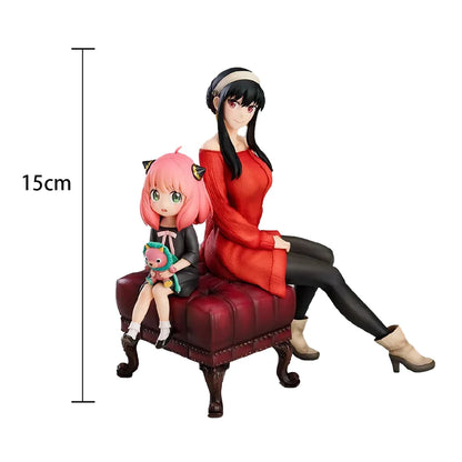 Figuras ESPÍA×FAMILIAR de 15 cm | Figuras que representan a Anya y Yor Forger. Ideal como decoración de mesa, esta detallada figura es perfecta para niños y fanáticos de SPY×FAMILY. Una gran opción de regalo para los amantes del anime. 