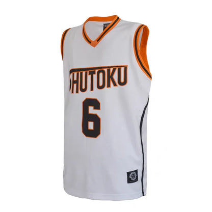 Anime Kuroko's Basketball Cosplay | Uniforme de l'école Shutoku - Ensemble maillot n°6 de Midorima Shintaro. Comprend un t-shirt et un short en tenue de sport. Idéal pour le cosplay, les fans d'anime ou les activités sportives.