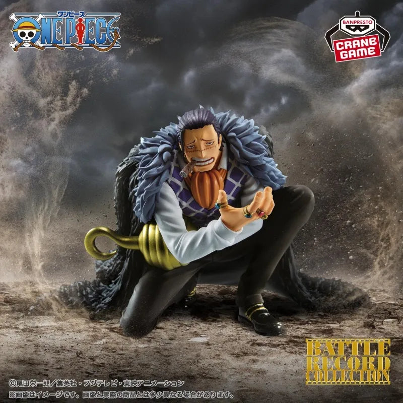 Figura BANDAI de 11cm (Edición Battle Record) One Piece | Figura de PVC Banpresto que representa al Cocodrilo en acción. Perfecto para coleccionistas y fanáticos de One Piece.