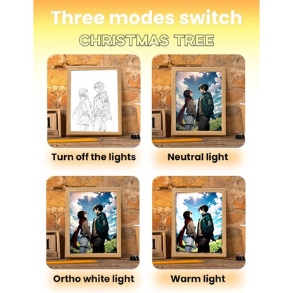 Marco de luz LED USB 23X17cm Ataque a los Titanes | Añade un toque de ambiente a tu habitación con este marco de luz LED Attack on Titan. Perfecto para los fans, este arte mural crea una atmósfera inmersiva y es un regalo ideal. 
