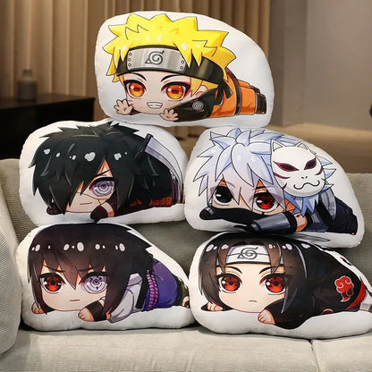 42*27cm Coussin Poupées Anime Naruto : adorables figurines de Sasuke, Kakashi, Itachi et Uzumaki Naruto. Parfait pour les fans de Kawaii !