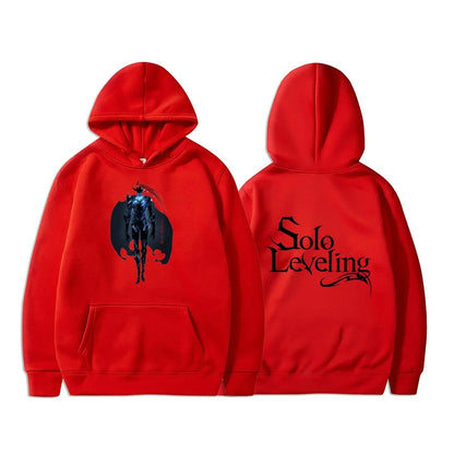 Solo Leveling Sweatshirt | Autumn fleece hoodie with Sung Jin-Woo graphic print. Oversized style, Harajuku streetwear, unisex, ideal for manga and anime fans