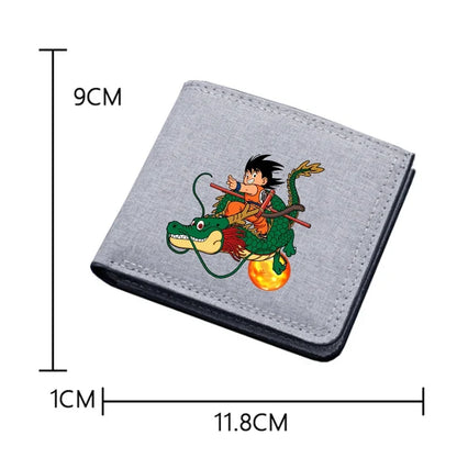 Cartera plegable de tela Dragon Ball Z de 11,8*9cm, ideal para guardar tarjetas de crédito y dinero. Un accesorio práctico para hombres, mujeres y niños. Perfecto como regalo para los fanáticos del anime. 