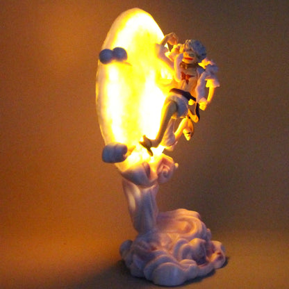 16cm One Piece Night Light | Luffy Nika Gear 5 Lamp, perfect for decorating a room while bringing a touch of adventure. An ideal gift for fans of the Luffy universe! 