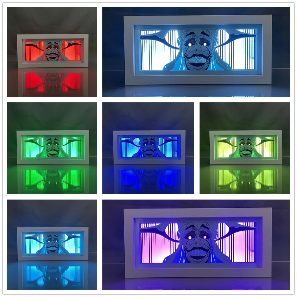 Solo Leveling LED Lightbox | Boîte lumineuse avec découpe en papier représentant le Monarch de Solo Leveling. Idéal comme décoration, jouet ou cadeau pour enfants et fans d'anime