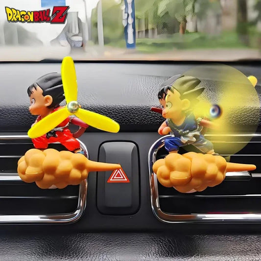 3*5.5cm Figurine Son Goku de Dragon Ball pour ventilation de voiture. Modèle sur nuage magique, une adorable décoration de voiture et un cadeau parfait pour les fans !