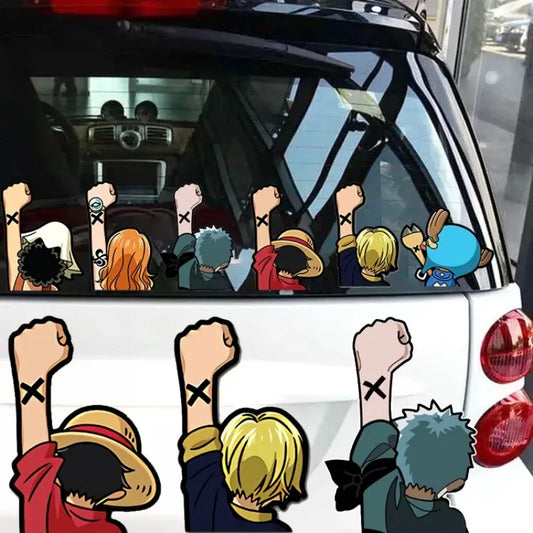 Pegatinas impermeables de One Piece, ideales para embellecer tus vehículos. Resistentes y duraderas, estas pegatinas añaden un toque único a la vez que muestran tu pasión por el mundo del anime. 