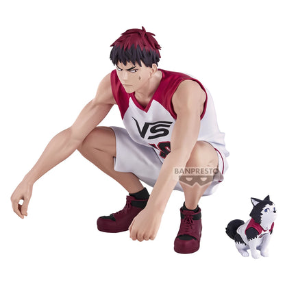 Figuras BANDAI BANPRESTO Kuroko's Basketball ÚLTIMO PARTIDO | Figuras de anime de Kuroko, Kagami, Aomine, Akashi, Murasakibara, Kise y Midorima en pose informal con el cachorro Kuro Junior. Ideal para aficionados y coleccionistas.