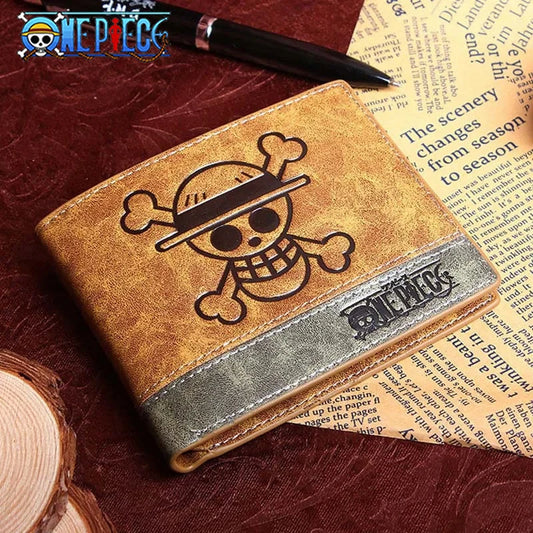 12*10cm | Cartera de piel One Piece de alta calidad, con los logos icónicos de la serie. Un accesorio elegante y funcional para los fanáticos del anime. 