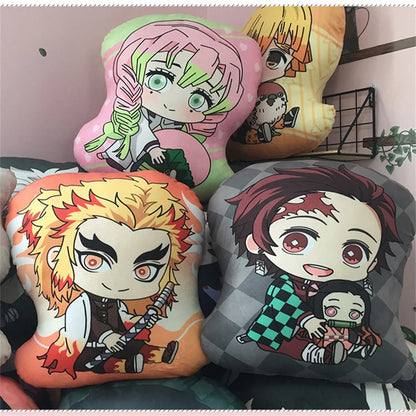 Small plush pillow inspired by Demon Slayer. Perfect for decorating your home. An adorable souvenir and a creative gift for anime fans. 
