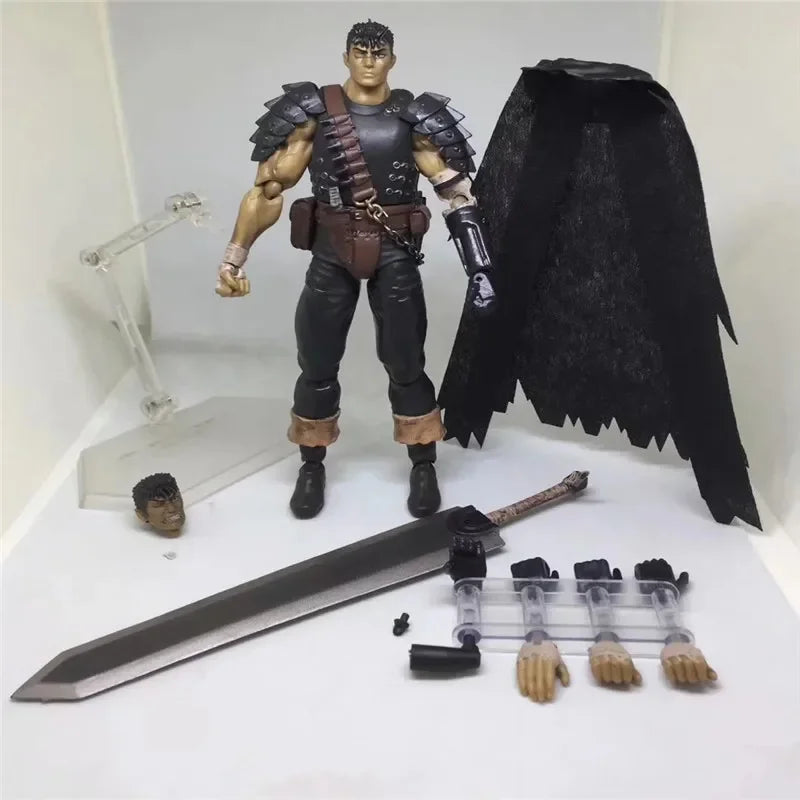 Figura BANDAI Berserk de 17cm | Figura de Guts en versión Black Swordsman con piezas intercambiables. Modelo de PVC ideal para fans y coleccionistas de Berserk.