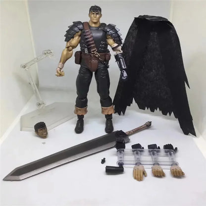Figura BANDAI Berserk de 17cm | Figura de Guts en versión Black Swordsman con piezas intercambiables. Modelo de PVC ideal para fans y coleccionistas de Berserk.