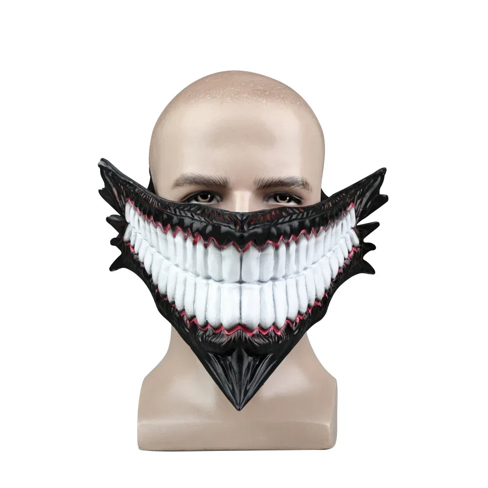 Máscara de miedo inspirada en el personaje Okarun de Dan Da Dan. Perfecto para Halloween, disfraces o eventos de cosplay. ¡Tamaño adulto, ideal para completar tu disfraz e impresionar a los fans del anime!