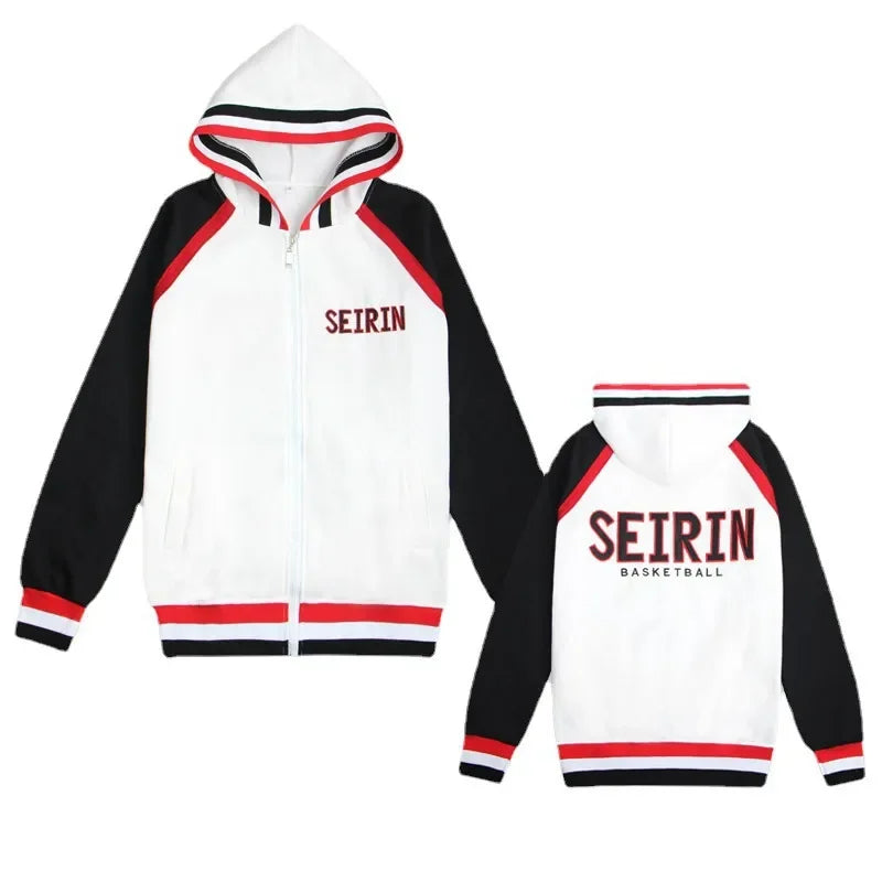 Hoodie Kuroko No Basuke SEIRIN | Sweatshirt de sport avec capuche, inspiré des uniformes de basketball de Kagami Taiga et Kuroko Tetsuya. Parfait pour le cosplay, les activités en extérieur ou les fans d'anime