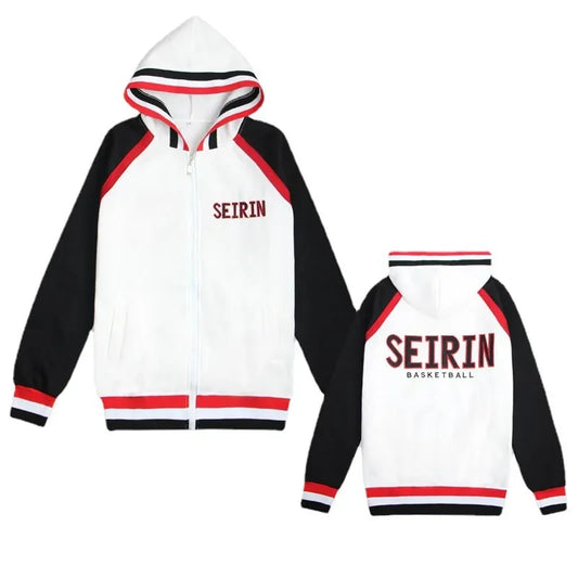 Hoodie Kuroko No Basuke SEIRIN | Sweatshirt de sport avec capuche, inspiré des uniformes de basketball de Kagami Taiga et Kuroko Tetsuya. Parfait pour le cosplay, les activités en extérieur ou les fans d'anime