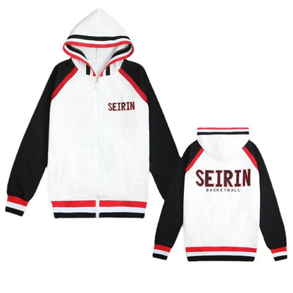 Hoodie Kuroko No Basuke SEIRIN | Sweatshirt de sport avec capuche, inspiré des uniformes de basketball de Kagami Taiga et Kuroko Tetsuya. Parfait pour le cosplay, les activités en extérieur ou les fans d'anime