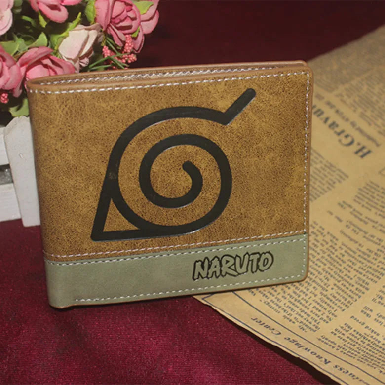 12*10cm | Cartera de piel Naruto de alta calidad, con los logos icónicos de la serie. Un accesorio elegante y funcional para los fanáticos del anime. 