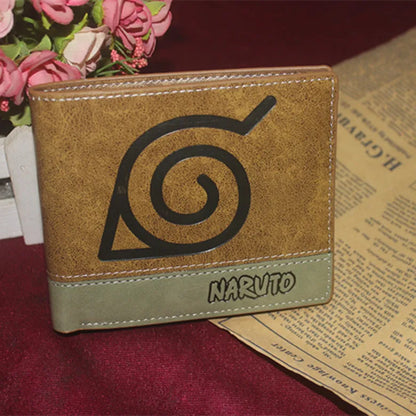 12*10cm | Cartera de piel Naruto de alta calidad, con los logos icónicos de la serie. Un accesorio elegante y funcional para los fanáticos del anime. 