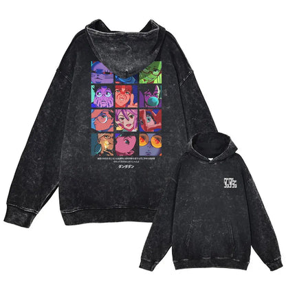 Hoodie vintage lavé inspiré de Dan Da Dan, un incontournable pour les fans du manga. Avec son design oversize et son style streetwear. Confortable et stylé, il est parfait pour les hommes et les femmes qui souhaitent afficher leur amour pour l'anime