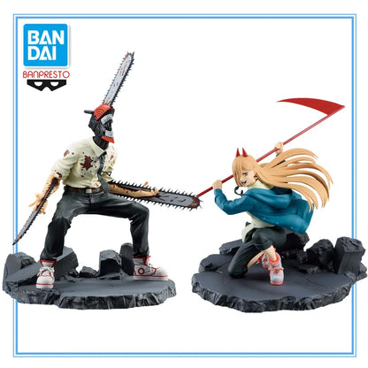 Figura original Bandai Banpresto de 12-14 cm (edición Vibration Stars) Chainsaw Man | Modelos de PVC de Denji y Power en acción. Perfecto como juguete de acción, regalo o coleccionable para fans.