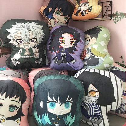 Small plush pillow inspired by Demon Slayer. Perfect for decorating your home. An adorable souvenir and a creative gift for anime fans. 