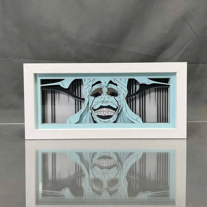 Solo Leveling LED Lightbox | Boîte lumineuse avec découpe en papier représentant le Monarch de Solo Leveling. Idéal comme décoration, jouet ou cadeau pour enfants et fans d'anime