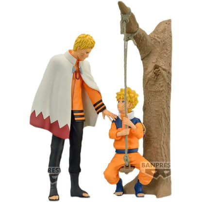 Figura Bandai Banpresto de 11-17 cm (Edición 20 aniversario de Naruto) | Figura de PVC de Naruto Uzumaki. Este modelo representa a Naruto con su traje "Fire Shadow Hokage" y en versión adolescente, ideal para coleccionistas y fans de Naruto.