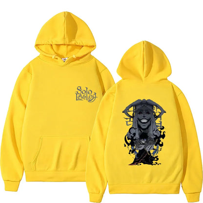 Solo Leveling Sweatshirt with Sung Jin-Woo Print | Harajuku Style Casual Hoodie, Long Sleeve, Loose Fit. Designed for both men and women, ideal for a streetwear look