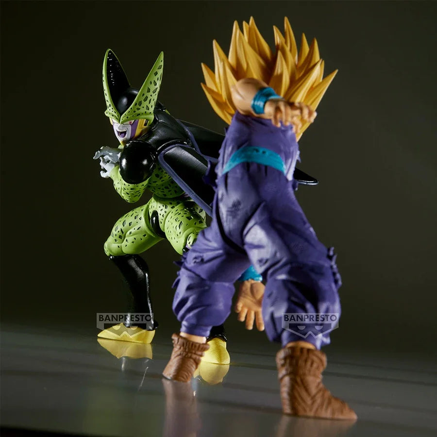 10-13cm Figurine Dragon Ball Z | Figurine officielle Banpresto de la gamme Match Makers représentant Gohan affrontant Cell. Modèle en PVC détaillé, idéal pour les collectionneurs et fans de DBZ