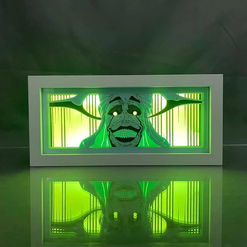 Solo Leveling LED Lightbox | Boîte lumineuse avec découpe en papier représentant le Monarch de Solo Leveling. Idéal comme décoration, jouet ou cadeau pour enfants et fans d'anime