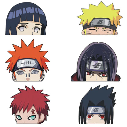 Pegatina Impermeable de 14*11cm de los personajes de Naruto, ideal para decorar coche, portátil, ventana o cualquier superficie 
