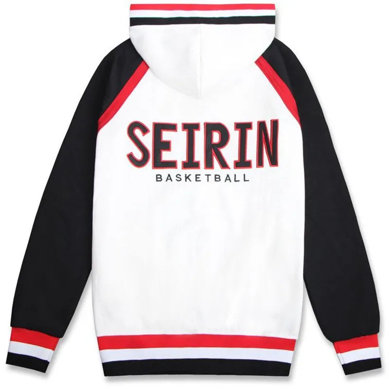 Hoodie Kuroko No Basuke SEIRIN | Sweatshirt de sport avec capuche, inspiré des uniformes de basketball de Kagami Taiga et Kuroko Tetsuya. Parfait pour le cosplay, les activités en extérieur ou les fans d'anime