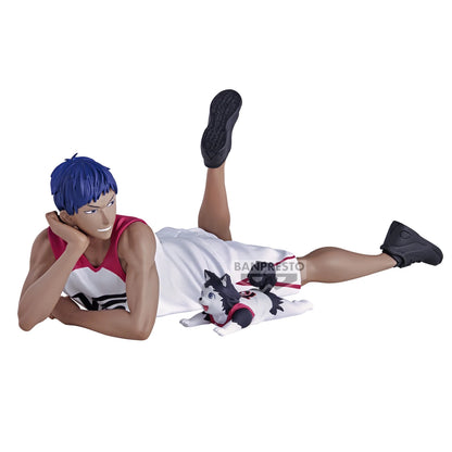 Figuras BANDAI BANPRESTO Kuroko's Basketball ÚLTIMO PARTIDO | Figuras de anime de Kuroko, Kagami, Aomine, Akashi, Murasakibara, Kise y Midorima en pose informal con el cachorro Kuro Junior. Ideal para aficionados y coleccionistas.