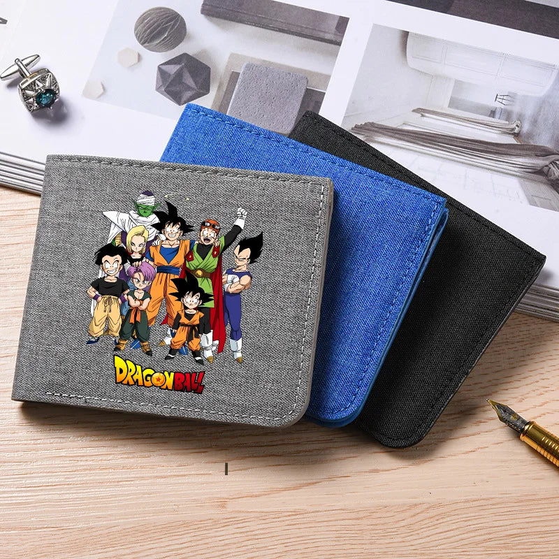 Cartera plegable de tela Dragon Ball Z de 11,8*9cm, ideal para guardar tarjetas de crédito y dinero. Un accesorio práctico para hombres, mujeres y niños. Perfecto como regalo para los fanáticos del anime. 