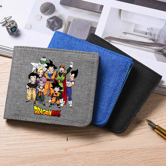 Cartera plegable de tela Dragon Ball Z de 11,8*9cm, ideal para guardar tarjetas de crédito y dinero. Un accesorio práctico para hombres, mujeres y niños. Perfecto como regalo para los fanáticos del anime. 