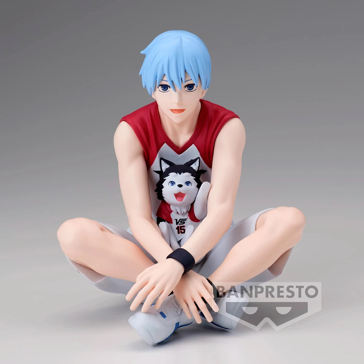 Figuras BANDAI BANPRESTO Kuroko's Basketball ÚLTIMO PARTIDO | Figuras de anime de Kuroko, Kagami, Aomine, Akashi, Murasakibara, Kise y Midorima en pose informal con el cachorro Kuro Junior. Ideal para aficionados y coleccionistas.