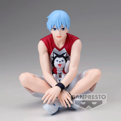 Figuras BANDAI BANPRESTO Kuroko's Basketball ÚLTIMO PARTIDO | Figuras de anime de Kuroko, Kagami, Aomine, Akashi, Murasakibara, Kise y Midorima en pose informal con el cachorro Kuro Junior. Ideal para aficionados y coleccionistas.