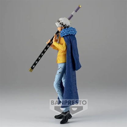 23cm BANDAI One Piece Figure | Bandai Banpresto PVC figure of Trafalgar D. Water Law, King of Artist edition. Perfect for fans and collectors