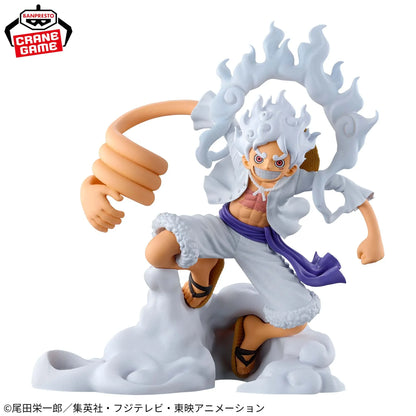 Figura BANDAI de 12cm de Luffy en modo Gear 5 Nika, de One Piece. Modelo detallado de PVC, perfecto para coleccionistas y fans del anime. Ideal como regalo o para completar una colección.