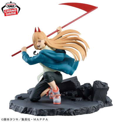 Figura original Bandai Banpresto de 12-14 cm (edición Vibration Stars) Chainsaw Man | Modelos de PVC de Denji y Power en acción. Perfecto como juguete de acción, regalo o coleccionable para fans.