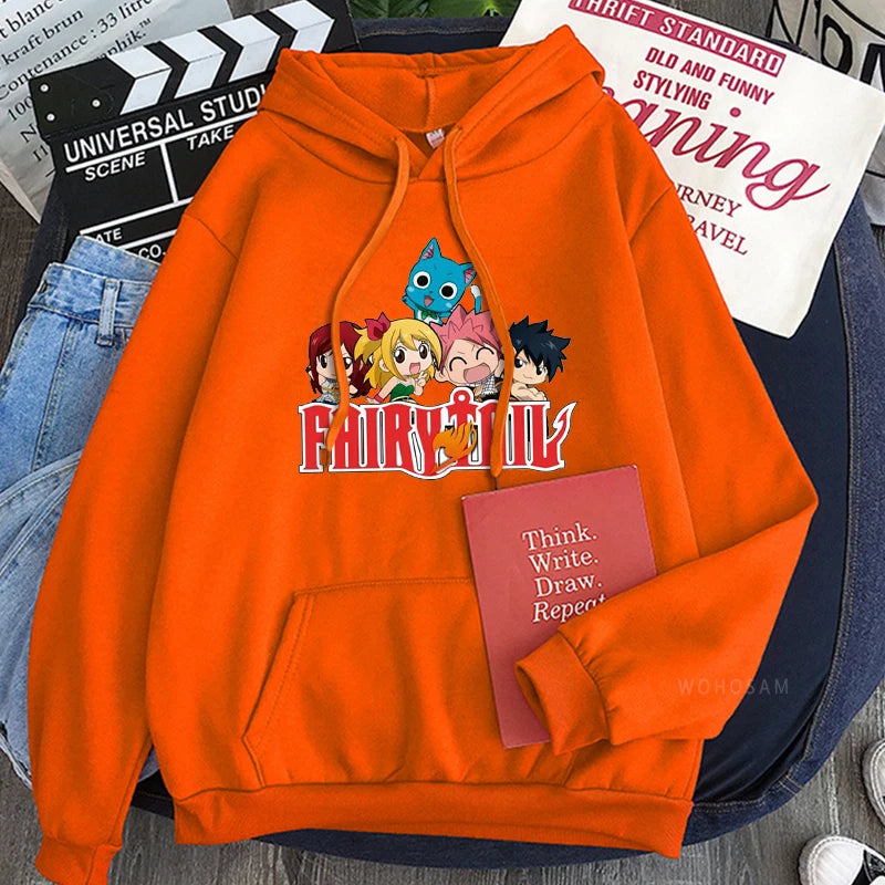Sweat à capuche pour hommes et femmes inspiré de Fairy Tail. Ce pull en molleton est parfait pour l'automne et l'hiver, un incontournable pour les fans de manga